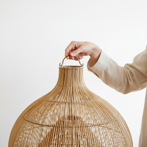 Traditional Rattan Lampshade Handwoven Natural Pendant Lamp <b>Shade</b> for Home <b>Lighting</b> Decor Wholesale - Product Image 5