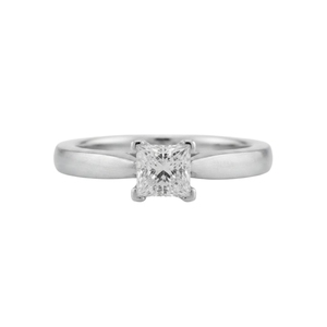 Anillo de Compromiso y Boda de Plata de Ley 925 con Moissanita, Corte Princesa, Engaste de Garras, Solitario, para Mujer, Regalo - Product Image 1