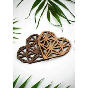 Custom Decorative Heart Shaped <b>Wooden</b> Trivets Heat Insulation Hot Pot Holder Pad <b>Wooden</b> Coasters <b>Mat</b> for Kitchen Dining <b>Table</b> - Product Image 1
