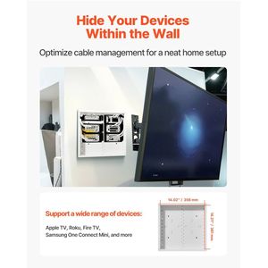 Contenitore per media strutturato da incasso da 14 pollici con kit di gestione cavi a parete e funzionalità di gestione dei cavi - Product Image 2