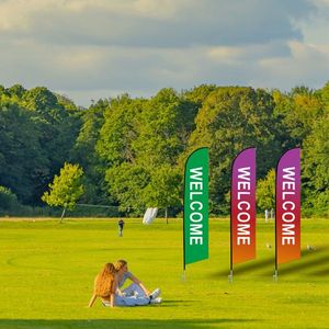 3 Piece Advertising Kit Open Feather <b>Flags</b> with Flagpole Stand 3 Banner <b>Flags</b> 3 Ground Stakes for Business Use - Product Image 3