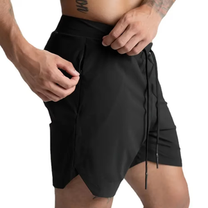 Men's Solid <b>Black</b> Quick Dry Board Shorts With Pockets Mid Waist Drawstring Sporty Style Short Shorts - Product Image 3