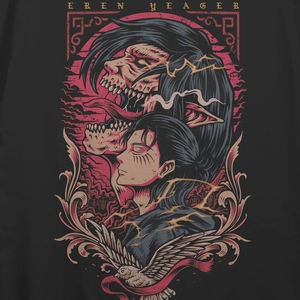 เสื้อยืดลายกราฟิกเอเรน เยเกอร์ ผ้าถักโพลีเอสเตอร์/คอตตอน ซักแล้ว ทรงหลวม น้ำหนัก 360 กรัม สไตล์ไฮสตรีท สีพื้น แบบอนิเมะ สั่งทำได้ ขายส่งจำนวนมาก - Product Image 4