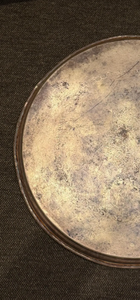 Plateau de service rond vintage en métal, grand format, avec motif étoile et mandala floral gravé, centre de table, plateau de table basse mandala gravé à la main - Product Image 2