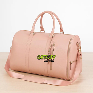 Sac de voyage en cuir avec compartiment à chaussures, grand sac de week-end vintage en cuir véritable pour les voyages de fin de semaine et la salle de sport - Product Image 1