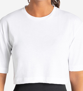 T-shirts imprimés pour femmes, coupe ample et oversize, épaules tombantes, design personnalisé, en tissu épais, effet vieilli, style pull court, haute qualité - Product Image 5
