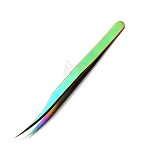 Pinzas Profesionales de Alta Calidad para Extensión de Pestañas de Acero Inoxidable Japonés, Logotipo Personalizado, Punta Curva y Afilada - Product Image 3