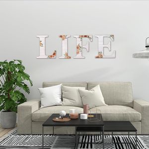 Insegne da Parete in Legno Rustico da 12 Pollici, Decorazioni con Lettere in Legno e Girasole per Soggiorno, Decorazione Murale - Product Image 3