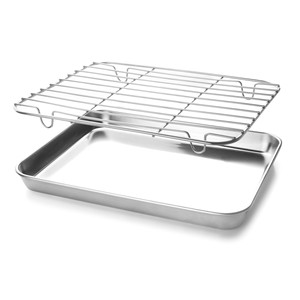 Teglia da Forno Essenziale con Griglia in Acciaio Inossidabile per Uso in Forno - Product Image 2