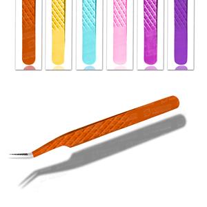 Herramientas de belleza personalizadas más vendidas, nuevo diseño, pinzas de extensión de pestañas hechas a medida, Material de acero inoxidable con punta de fibra - Product Image 1