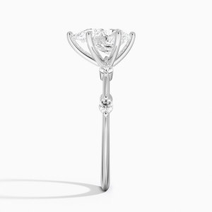 Bague SOJ 010 en argent 925 avec moissanite taille poire, sertie pavé, 2 carats, couleur D, clarté VVS1, plaquée rhodium, pour fiançailles et mariage, cadeau - Product Image 3