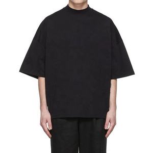 เสื้อยืดแบบเปิดไหล่สำหรับผู้ชายเสื้อยืดผ้าใยไผ่แบบ100% แห้งเร็ว350กรัมทรงพอดีตัว - Product Image 4
