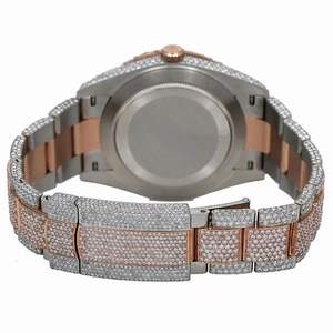 Reloj BOJ Premium R.o.l.e.x. Árabe de 41 mm, Automático, de Acero Inoxidable, de Lujo, Estilo Hip-Hop, Personalizado, Hecho a Mano, con Esfera de Cristal y Diamantes Moissanite - Product Image 4