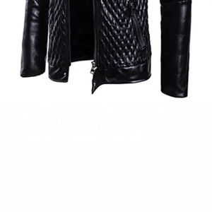 Veste de motard matelassée en cuir véritable écologique pour homme, coupe-vent, style urbain, collection hiver - Product Image 4