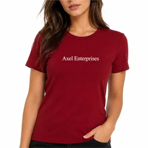 Camiseta de Manga Corta con Cuello Redondo de Algodón Premium para Mujer, Camiseta Informal Básica de Moda, Suave y Cómoda para Uso Diario, Fabricante Personalizado - Product Image 2