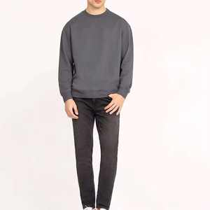 Sweat-shirt tendance pour homme, col rond, en molleton épais 100 % coton, anti-boulochage, à manches longues, coupe ample, collection printemps-automne - Product Image 2