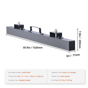 Attrezzo Magnetico Sospeso da 93 Libbre per Raccolta Chiodi, Tipo a Sospensione, per Carrelli Elevatori Industriali, Accessori e Ricambi per Carrelli Elevatori in Acciaio - Product Image 4