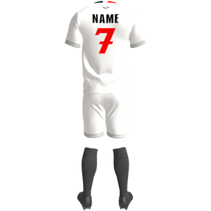 Ensemble d'uniformes de football personnalisés de haute qualité, imprimés, 100 % polyester, respirants, extensibles dans quatre directions, séchage rapide, manches courtes, unisexe - Product Image 2