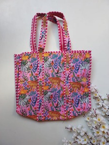 Eco Friendly Quilted Cotton Tote <b>Bag</b> Handmade Reusable Shopping Carry <b>Bag</b> Durable Soft Fabric Everyday Tote <b>Bag</b> - Product Image 4