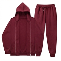 Ensemble de survêtement unisexe noir bapeHoodie avec sweat-shirt à fermeture éclair intégrale, poches latérales et pantalon de jogging à cordon de serrage, vêtements décontractés pour l'automne