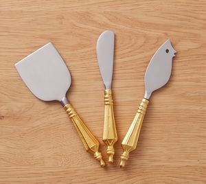 Antique Design Stainless Steel <b>Cheese</b> <b>Knives</b> <b>Set</b> With Gold Polished Handle For Tabletop And Wedding <b>Cheese</b> Cutting Use <b>Set</b> Of 3 - Product Image 4
