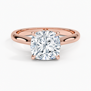 Anillo de compromiso de moissanita de 2 quilates con corte cojín, solitario nupcial con engaste decorativo - Product Image 5