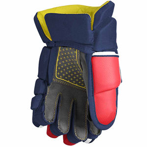 Gants de hockey sur glace professionnels, bleu marine, rouge, noir, jaune, durables, imperméables, légers, en cuir, fermeture à pression, taille adulte - Product Image 6