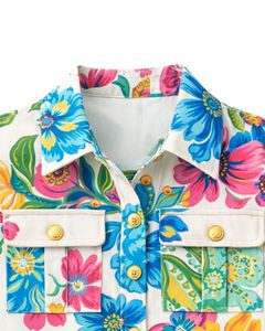 Customized Womens Sage Green And Geometric Two Piece Co Ord Set <b>Short</b> Sleeve Button Shirt With <b>Wide</b> <b>Leg</b> Pants Casual Outfit - Product Image 6