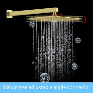 Sistema Doccia a Parete con Soffione a Pioggia da 12 Pollici e Doccetta, Finitura Oro Spazzolato, di Shower Room Accessories - Product Image 2