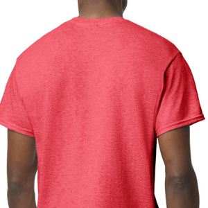 Camiseta para Hombre en Rojo Escarlata Jaspeado, Algodón Premium, Cuello Redondo, Manga Corta, Personalizable con Logotipo para Venta al Por Mayor - Product Image 5