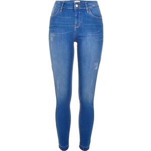 Pantalones Vaqueros Ajustados a la Moda para Chicas y Mujeres, Lavados, de Peso Medio, Corte Recto, Algodón Premium, Precio Económico al por Mayor - Product Image 5