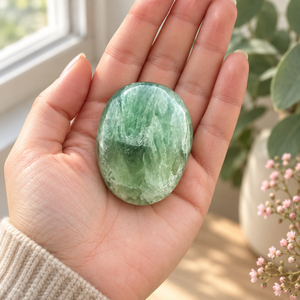 Pierre de palmier en amazonite naturelle, ovale, polie, pierre précieuse, cristal de guérison, minéral lisse, décoration, cadeau par SoulWise - Product Image 5