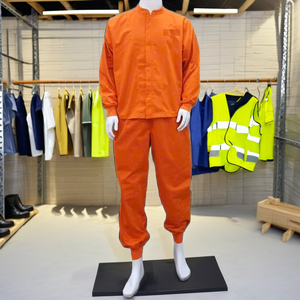 Vêtements de travail de sécurité haute visibilité orange coupe-vent en gros. Uniforme unisexe de haute qualité, doux, confortable et respirant, à col montant - Product Image 1
