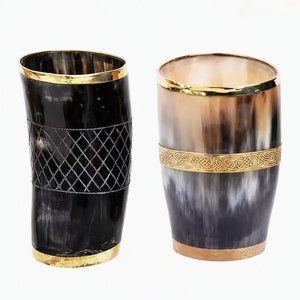 Verre à boire en corne de buffle véritable, écologique, fait main, forme naturelle, pour REHMAN CRAFT - Product Image 1