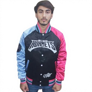 Custom Embroidery Letter Patches 3d Embroidery Satin Varsity <b>Jackets</b> High Quality <b>Bomber</b> <b>Jackets</b> Custom Logo <b>Baseball</b> <b>Jacket</b> - Product Image 5