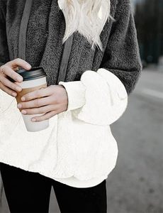Sweat à capuche en polaire sherpa pour femme, pull chaud en peluche, sweat-shirt d'hiver doux et moelleux pour femme - Product Image 3