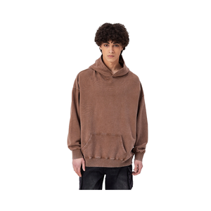Sweats à capuche thermiques pour hommes d'approvisionnement d'usine poids lourd 100% coton goutte épaule vêtement teint et lavé à l'acide pour l'hiver - Product Image 6