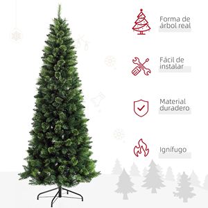 Albero di Natale Artificiale Pre-Illuminato da 180 cm con Luci Calde, Base in Acciaio e Aghi di Pino per Decorazioni Domestiche - Product Image 4