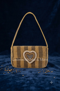 Sac à bandoulière léger à fermeture magnétique avec perles géométriques et broderie cœur, style bohème, sac à main pour femme à sangle unique - Product Image 4