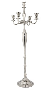 Candélabres à 5 bras avec fleur pour centres de Table de mariage/candélabres à 5 bras-centre de Table de mariage-bougie en argent - Product Image 4