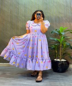 FANCY MUL CHANDERI - Prenda Étnica con Estampado Floral, de Algodón de Secado Rápido, para Uso Diario, Precio al por Mayor, Color Lavanda - Product Image 1