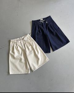 Pantalones Casuales de Pierna Ancha para Hombre, Tejido de Lana Peinada, Poliéster/Algodón, Transpirables, Resistentes al Viento, Ecológicos, Cintura Media, Plisados, con Patrón de Parches - Product Image 1