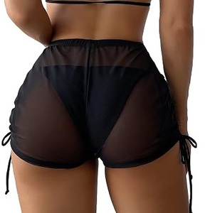 Shorts de yoga et d'exercice pour l'été, coupe ajustée, compression, maille transparente, spandex respirant, shorts en maille pour femmes - Product Image 2
