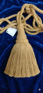 Handmade Jute <b>Curtain</b> Tieback with <b>Long</b> Decorative Tassel Rustic Style Textile Accessory - Product Image 3
