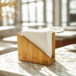 Porta servilletas clásico de madera, elegante accesorio de comedor, decoración elegante para la cocina, organizador de pañuelos para hogares, restaurantes y cafeterías. - Product Image 3