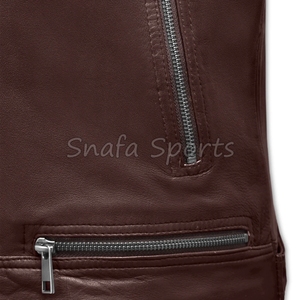 แจ็คเก็ตหนังผู้ชายคุณภาพสูง ไซส์ใหญ่ แจ็คเก็ตหนังแบบมีซิป ทรงเข้ารูป แจ็คเก็ตหนังสไตล์ไบค์เกอร์ สำหรับขาย - Product Image 3