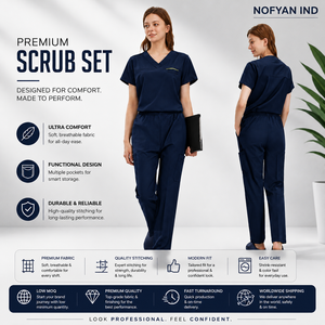 Hot Sale Anti Wrinkle Washable Soft Fabric Nurse Hospital Uniform Medical Women Jogger <b>Scrubs</b> <b>Sets</b> Manufacturer and Supplier - Product Image 1