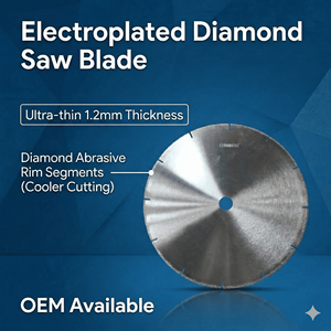 Lame de scie diamantée électro-plaquée professionnelle OEM pour le meulage de céramique, FRP, pierres précieuses lapidaires, coupe de graphite # 60 Durs - Product Image 1