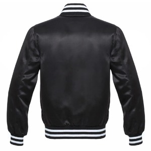Chaqueta de Béisbol Varsity Azul Rey para Hombre, Cuello Alto, Abrigo de Invierno con Cremallera, Diseño Sólido, Cortavientos ODM - Product Image 5