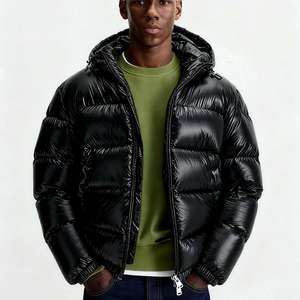Zip Hooded Patchwork <b>Jacket</b> OEM Custom <b>Packable</b> Lightweight Puffer Front Logo for US Stores Factory Price Private Label S-3XL - Product Image 3